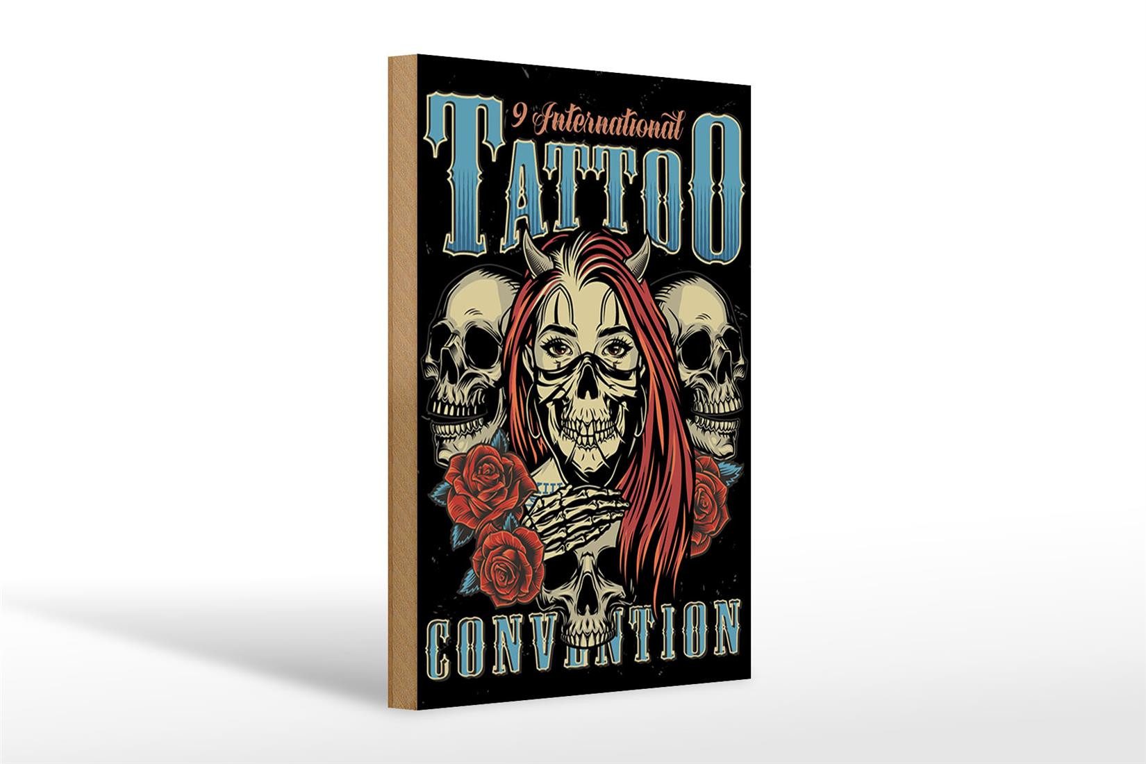 Holzbild Tattoo 20x30cm International Tatoo