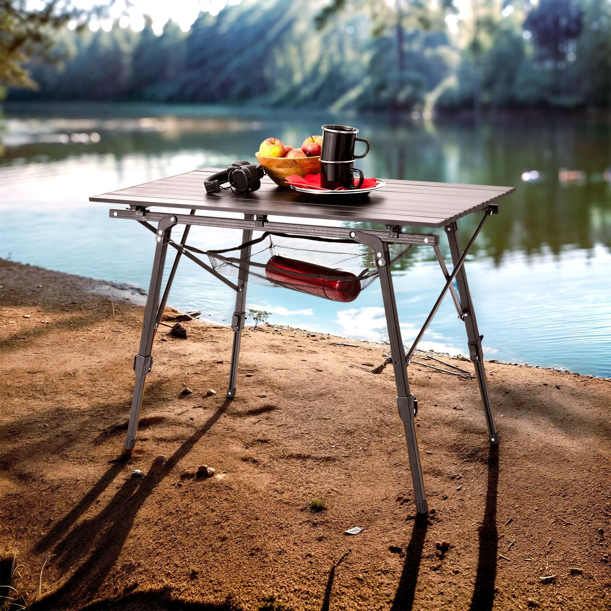 Arebos Campingtisch 120x70 cm Reisetisch faltbar, klappbar für Camping, Picknick & Balkon, Belastbarkeit: 30 kg – Bild 2 von 5