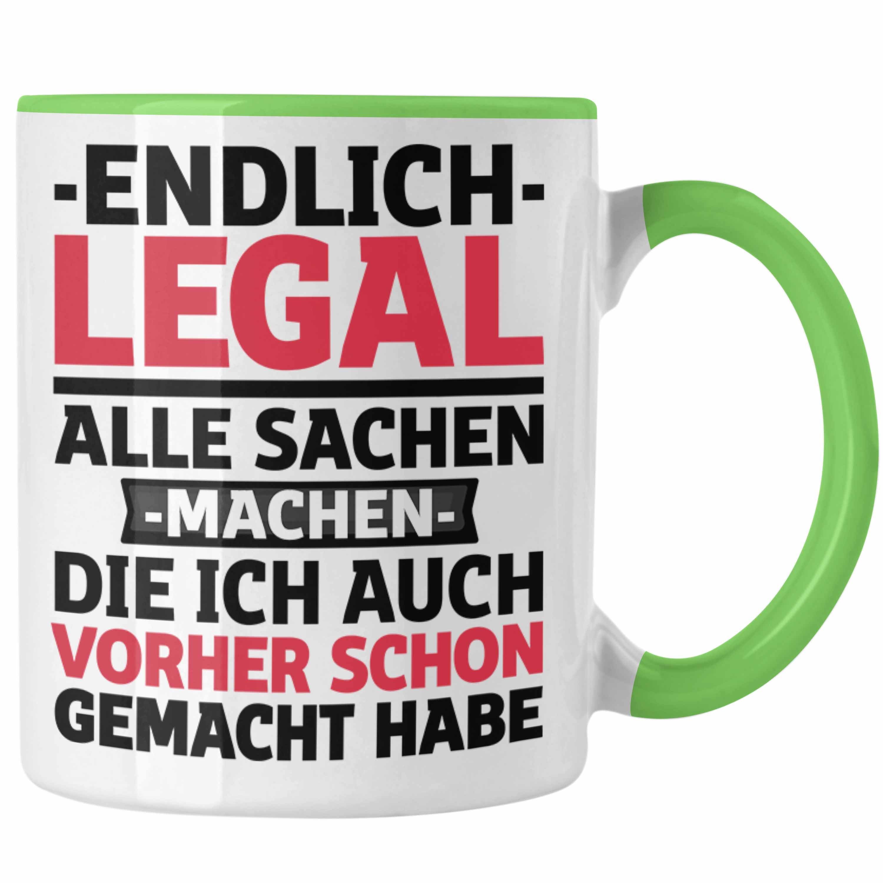 Trendation Tasse 18. Geburtstag Tasse Geschenk Männer Frauen 18er Geschenkidee Lustig S Grün | Teetassen