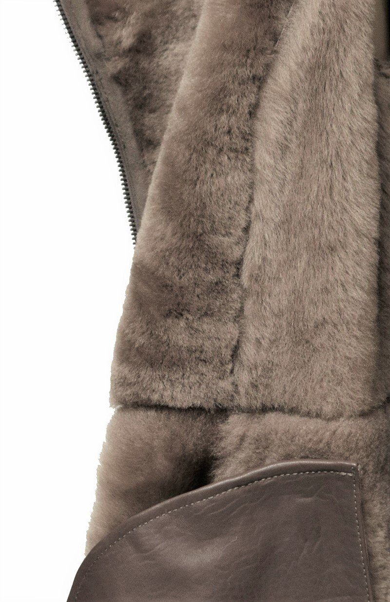 Zimmert Ledermantel MDW-807 Lammfellmantel mit Kapuze