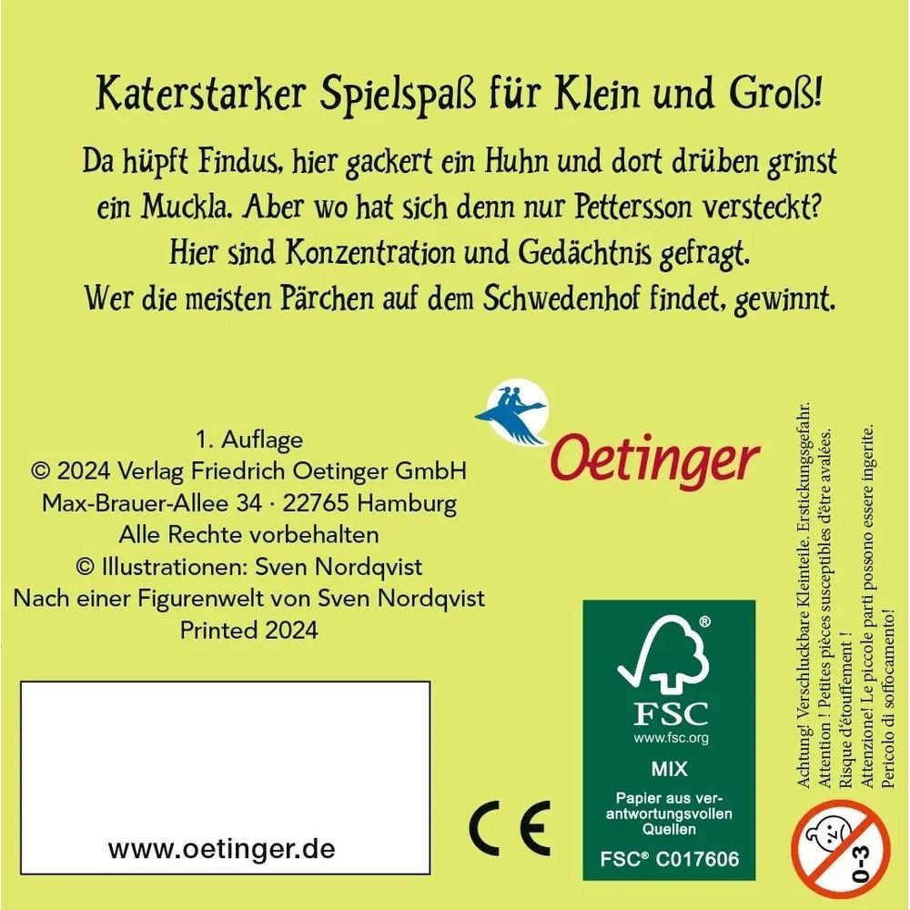 Oetinger Spiel Pettersson und Findus. Memo-Spiel