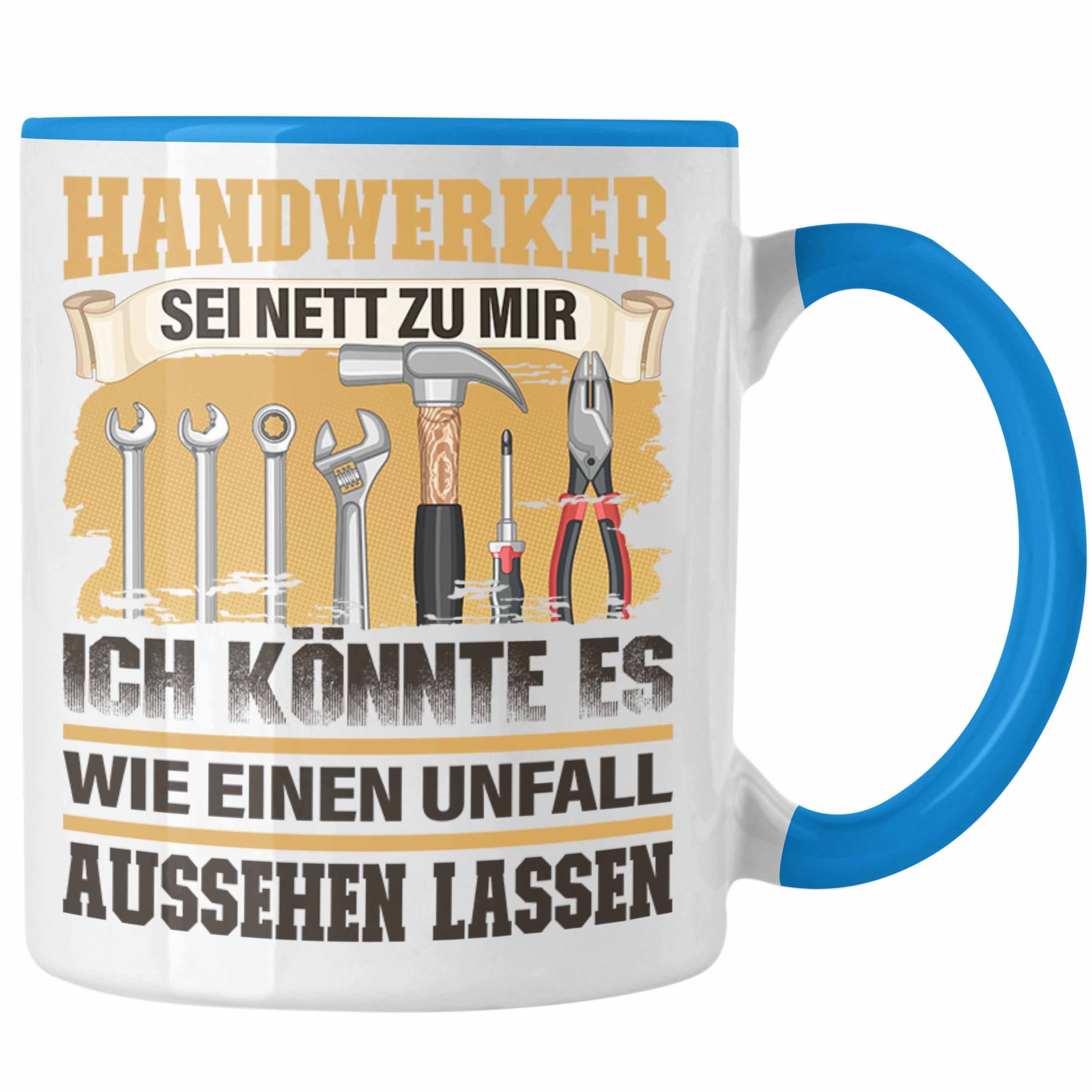Trendation Handwerker-Tasse Mit Spruch – „Ich Bin Handwerker, Ich Kann Dummheit Nicht Reparieren“, Schwarz, Spülmaschinenfest