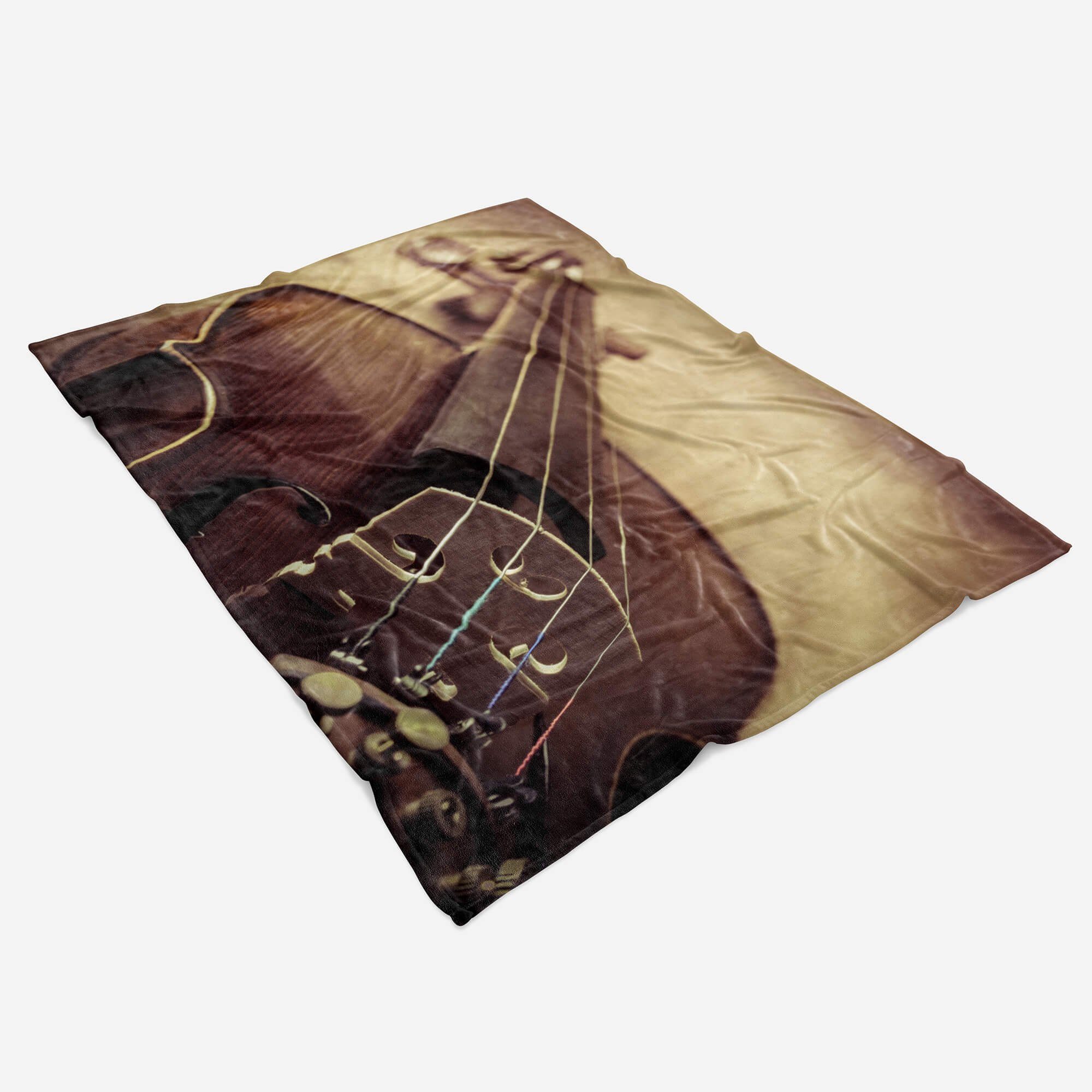 Kunstv, (1-St), Geige Fotomotiv Sinus Baumwolle-Polyester-Mix Kuscheldecke Musik Handtücher Saunatuch Strandhandtuch mit Art Handtuch Handtuch