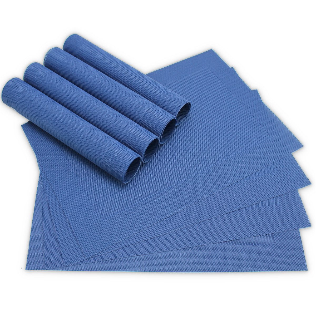 matches21 HOME & HOBBY Platzset Tischsets BORDA 8er Set Blau als Tischuntersetzer, (8-St), Abwaschbare Platzsets als Tischunterlagen für Ess-Tisch Tisch-Deko