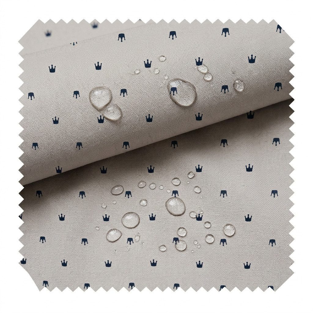 novely® Stoff OXFORD 210D D163 Polka Kronen Printstoff Outdoor, Wasserabweisend, Outdoor, Meterware, 1lfm