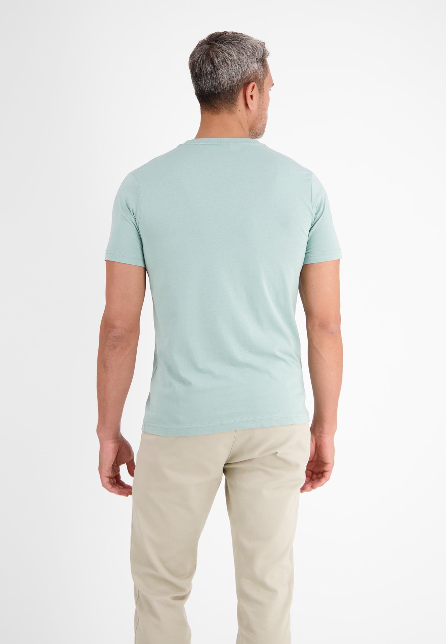 LERROS T-Shirt LERROS T-Shirt GREEN Brustprint Nine* *Seventy mit