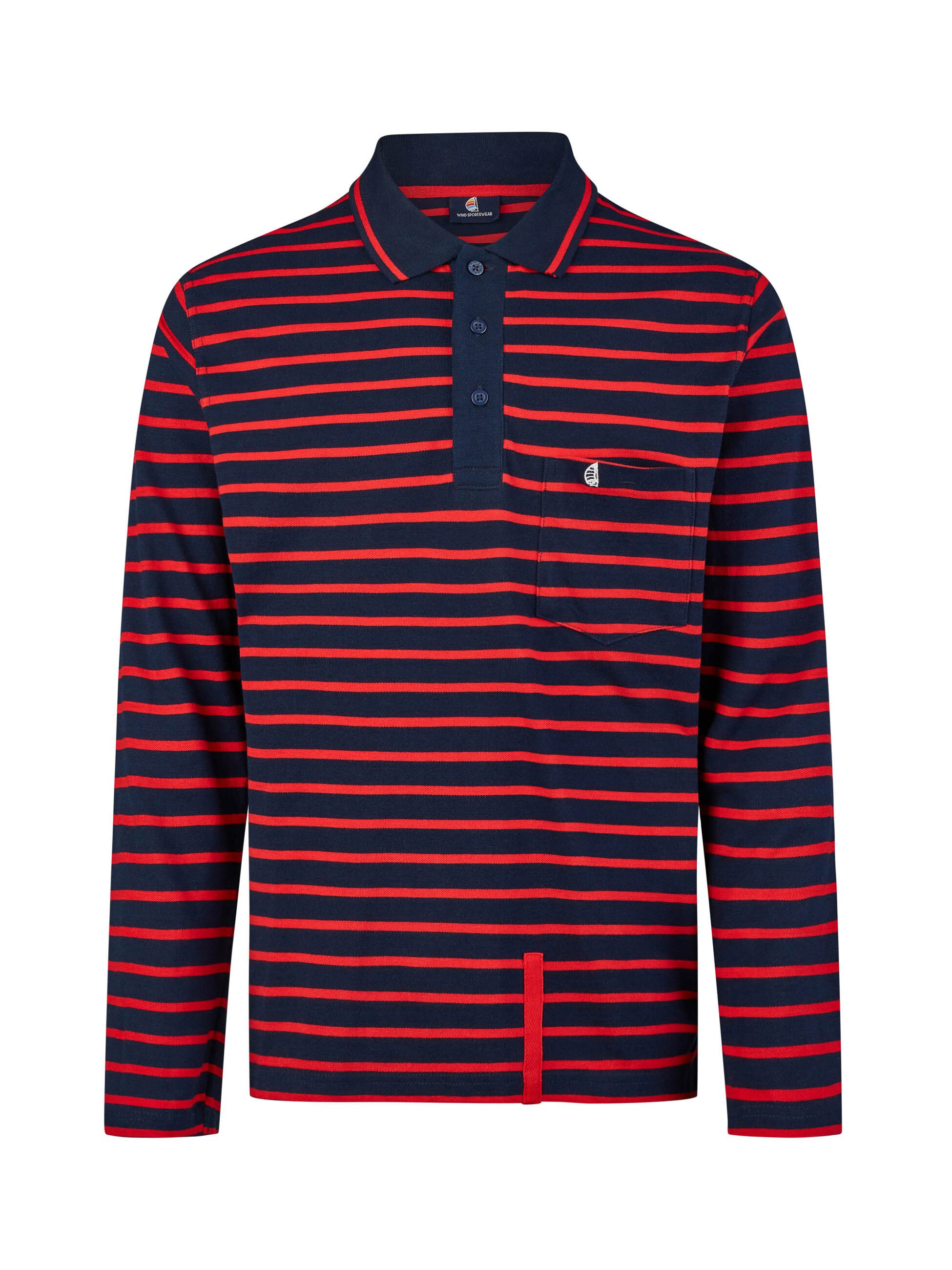 Wind sportswear Longsweatshirt Herren Langarm Polo gestreift gestreift, mar günstig online kaufen