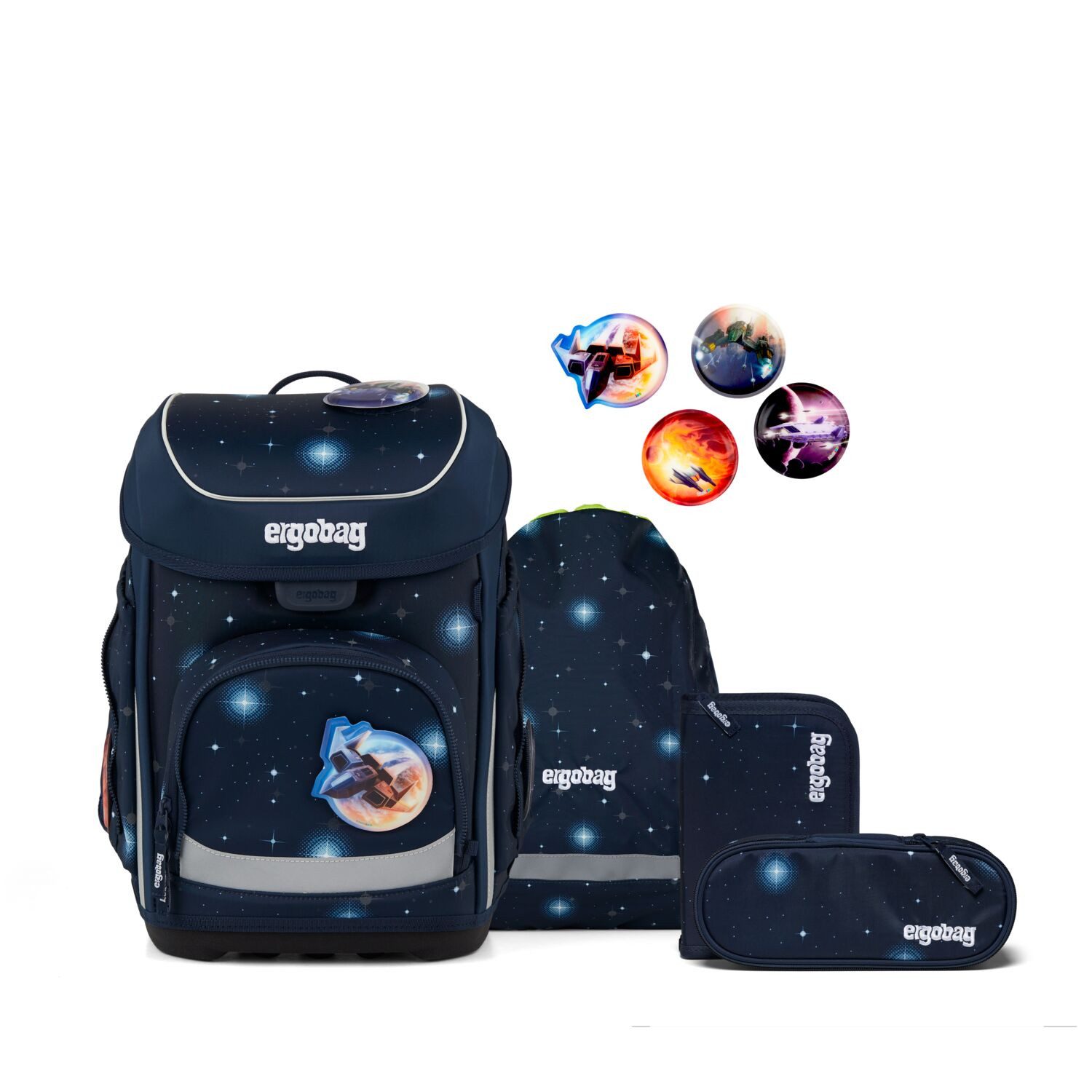 ergobag Schulranzen Schulranzen-Set CUBO KoBärnikus 5-teilig, 25/26 (5-teilig), ergonomisch, höhenverstellbar, Your-Size-System, ab 1. Klasse