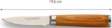 ECHTWERK Messer-Set Damaszener (Set, 5-tlg), Küchenmesser-Set mit Holzgriffen in natürlicher Optik