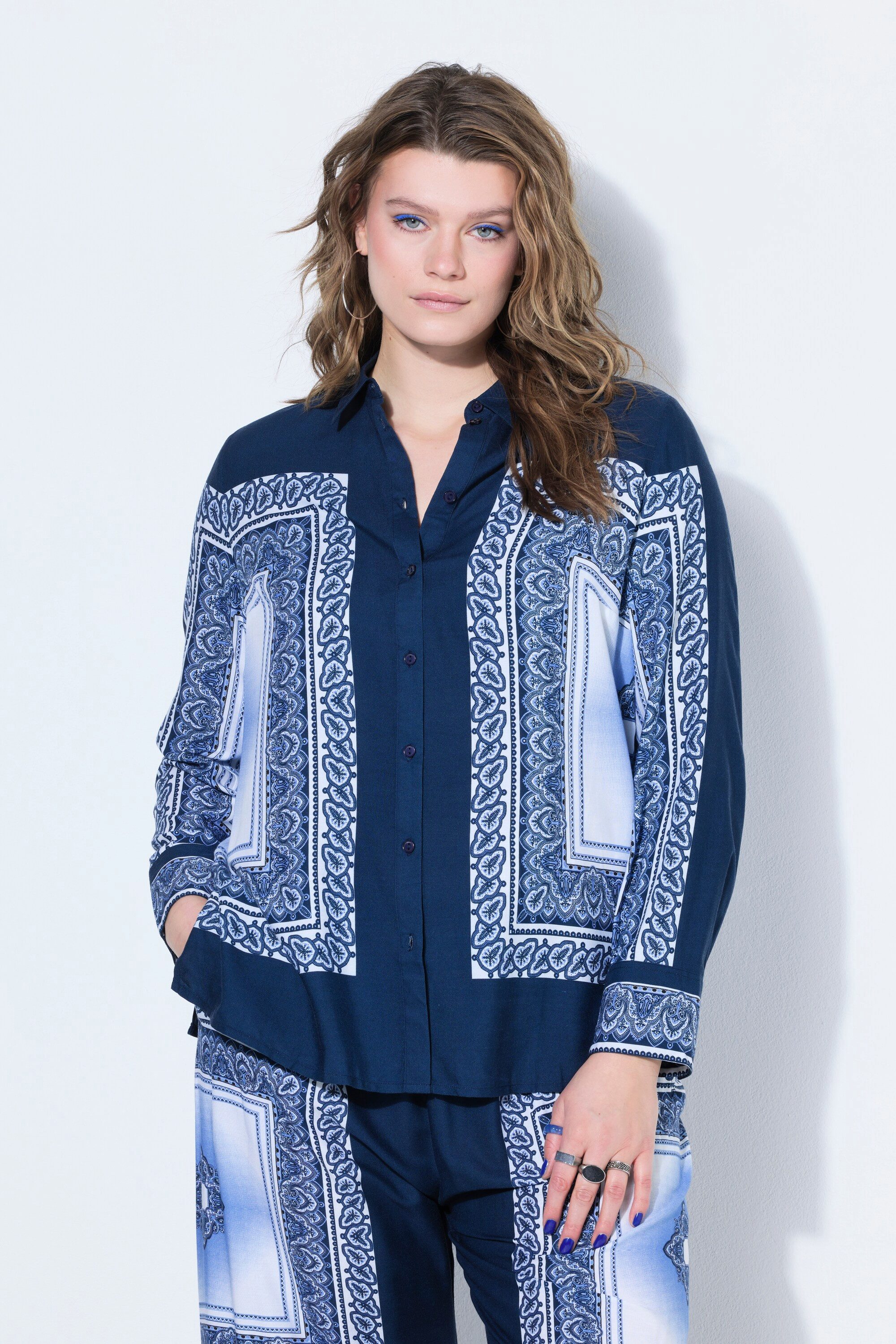 Studio Untold Hemdbluse Hemdbluse Straight Shape Tuchprint