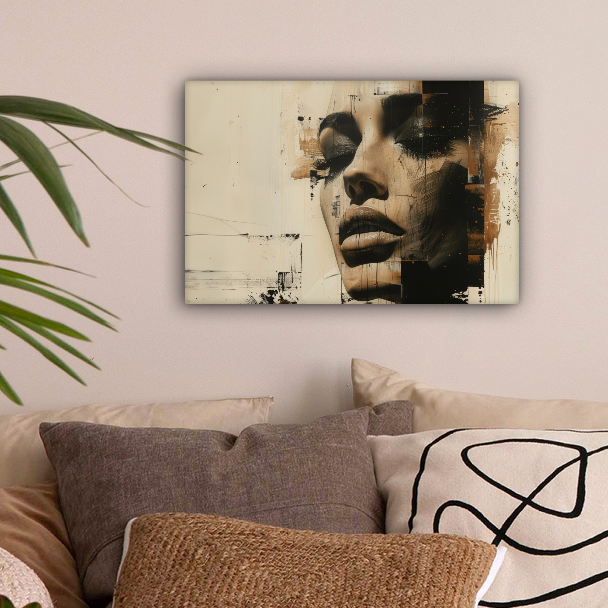 OneMillionCanvasses® Leinwandbild Frau - Gesicht - Abstrakt - Kunst, Fotodr günstig online kaufen