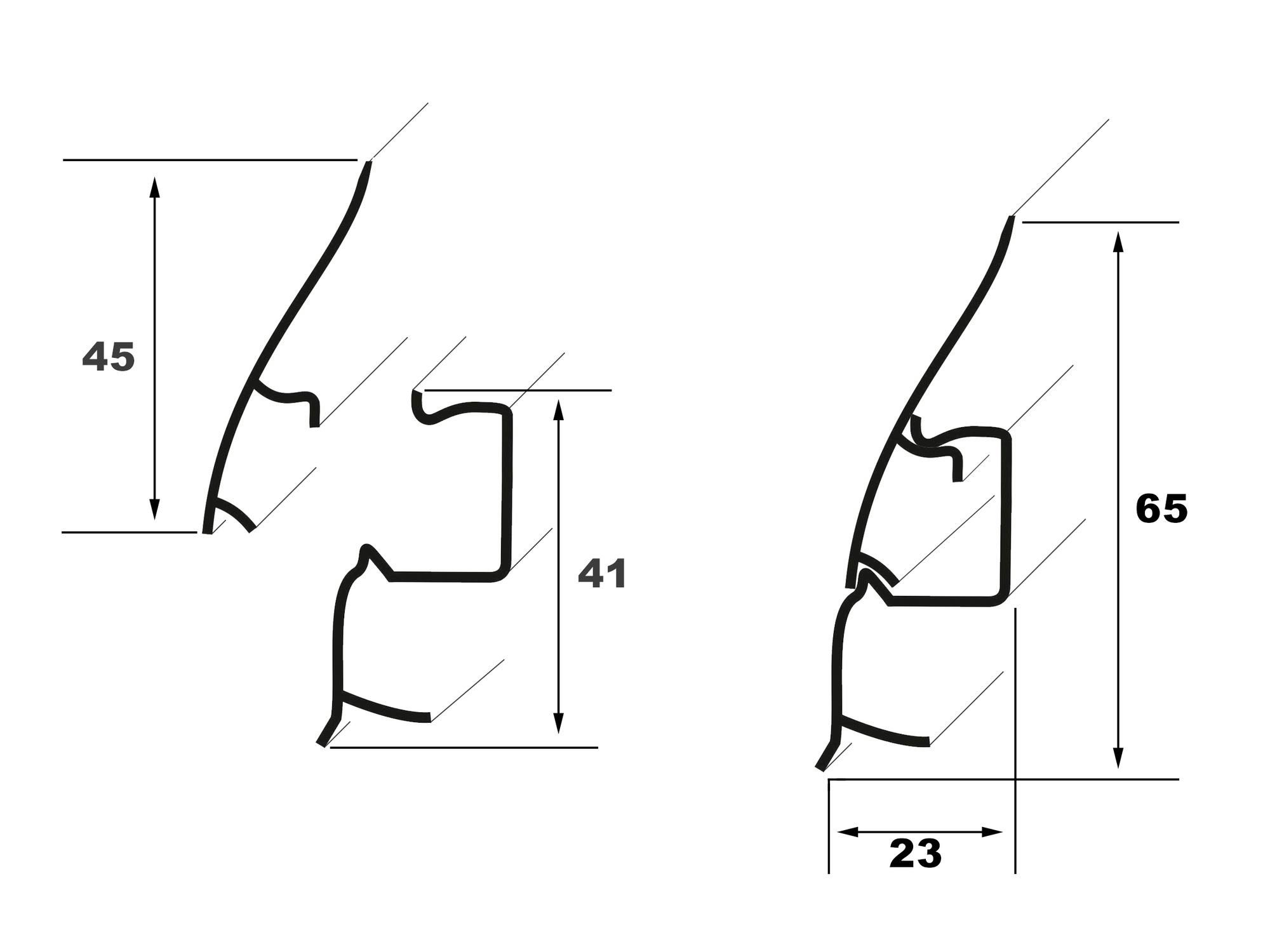 Lemal Sockelleiste, PVC 65x23mm - Fußleisten mit Kabelkanal - (2 Meter / 1 günstig online kaufen