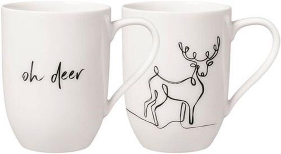 Villeroy & Boch Becher Villeroy & Boch Statement Becher mit Henkel "XMAS Set Rentier" 2tlg.