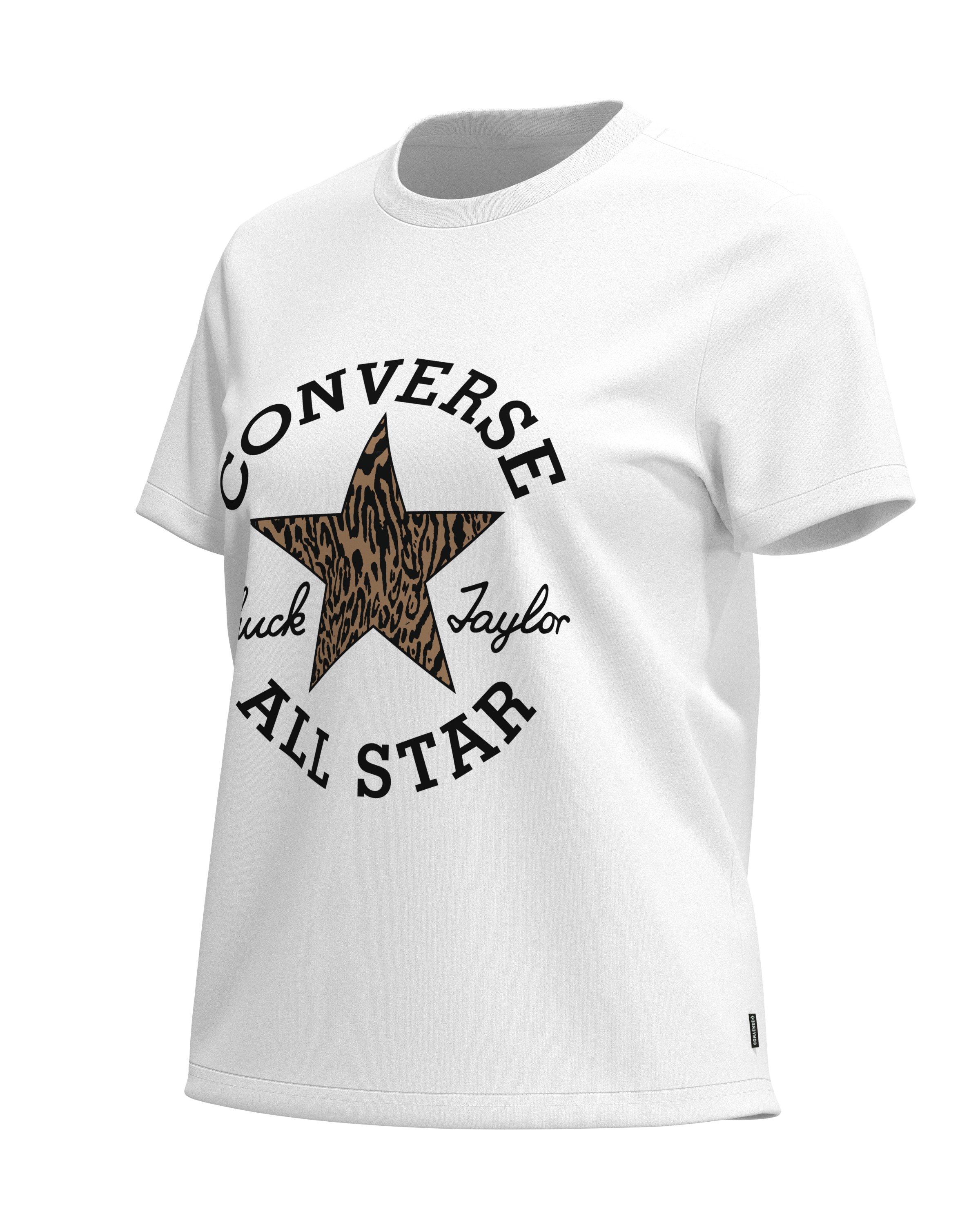 Converse T-Shirt ANIMAL PRINT INFILL TEE Kurzarmdesign, aus Baumwolle, in den Größen XS bis XXL