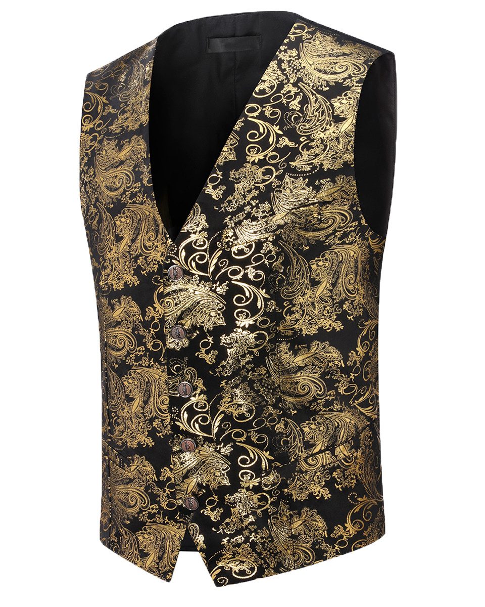 Allthemen Anzugweste Elegante Jacquard Anzugweste für Hochzeit und Party