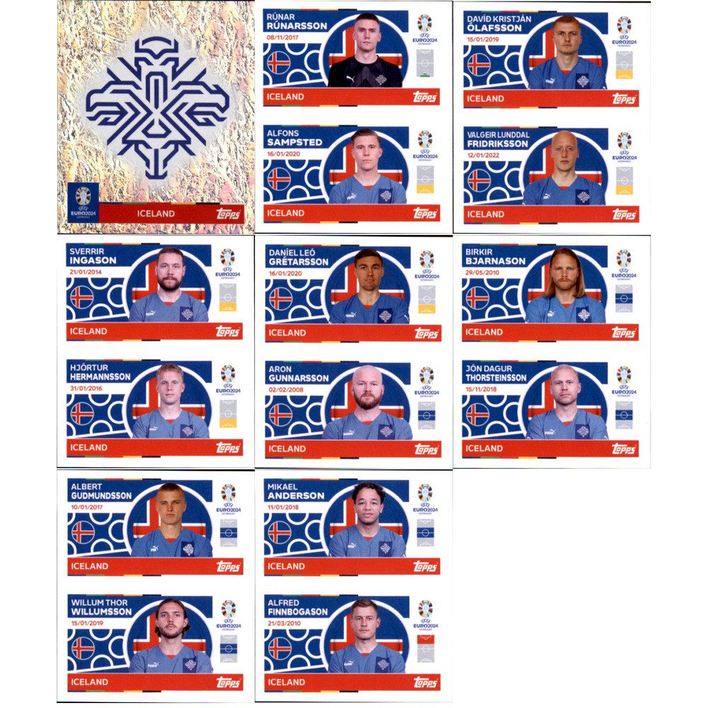 Topps Sammelkarte UEFA EURO 2024 Germany - Sammelsticker - Mannschaftspaket - Iceland