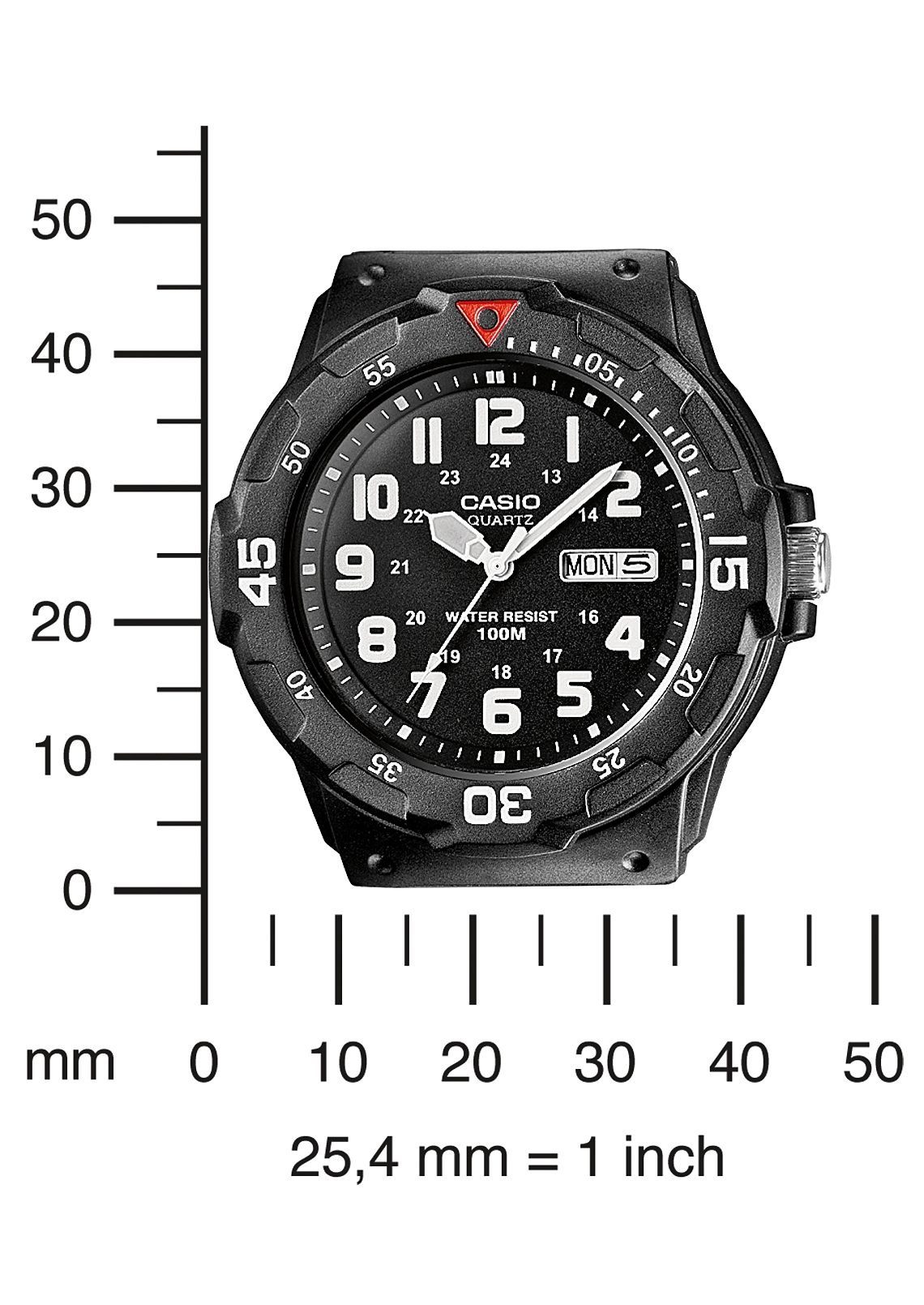 CASIO TIMELESS COLLECTION Quarzuhr MRW-200H-1BVEG, Armbanduhr, Herrenuhr, Resinarmband, Datum, bis 10 bar wasserdicht