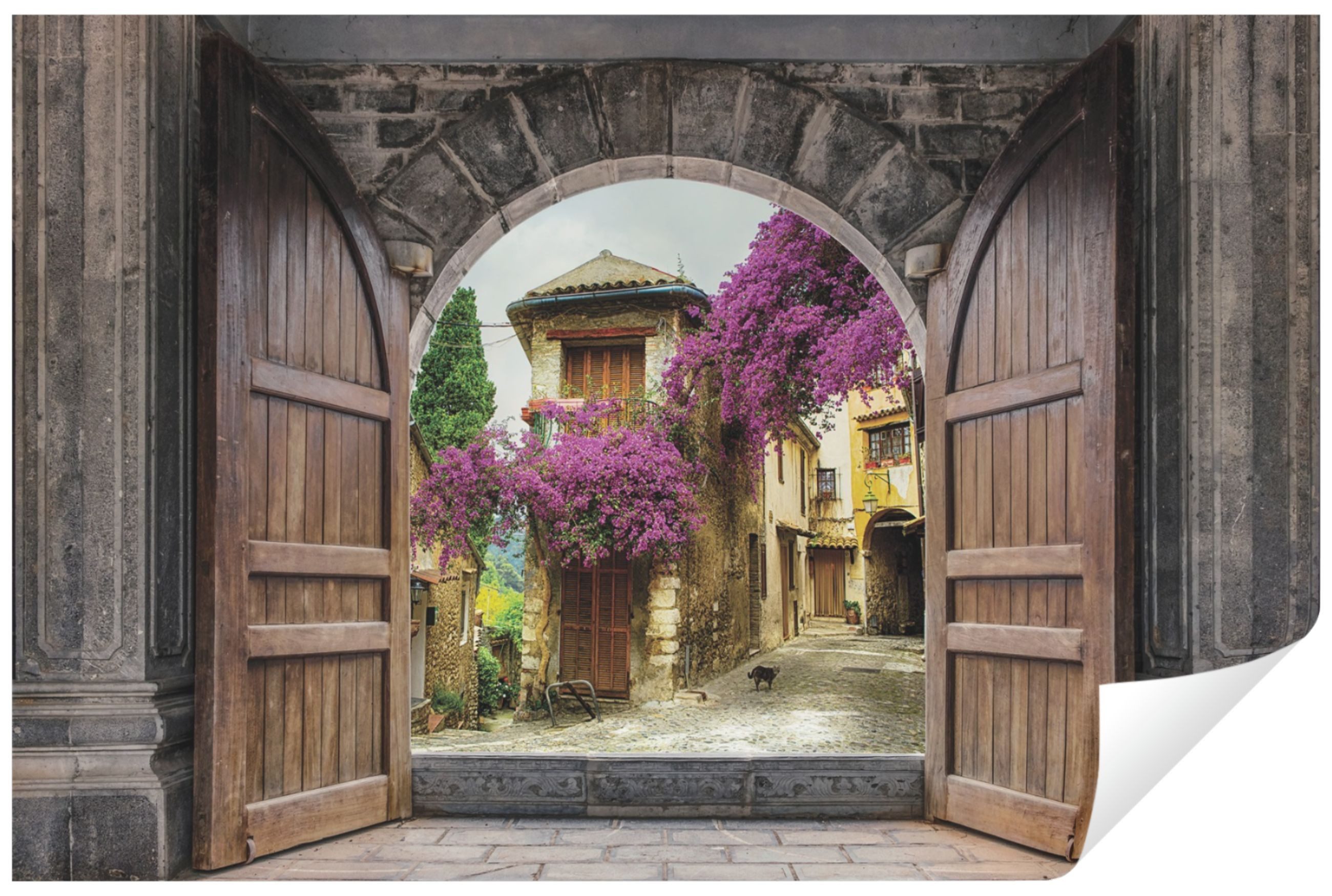 Wallarena Fototapete Türen Всеe Blumen Stadt Wohnzimmer oder Schlafzimmer, Glatt, 3D-Optik, Всеe, Blumen, Baum, Fototapete Wohnzimmer Schlafzimmer - Vliestapete inklusive Kleister