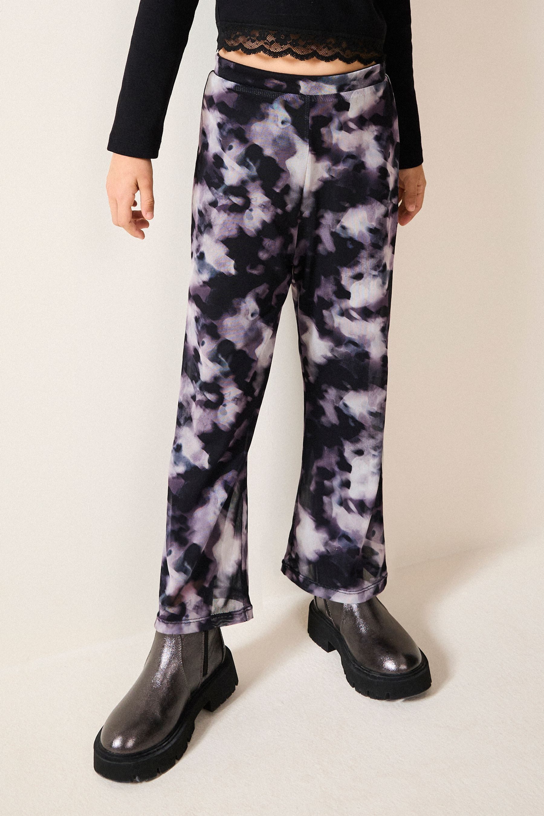 Next Leggings Mesh-Leggings mit ausgestelltem Bein (1-tlg)