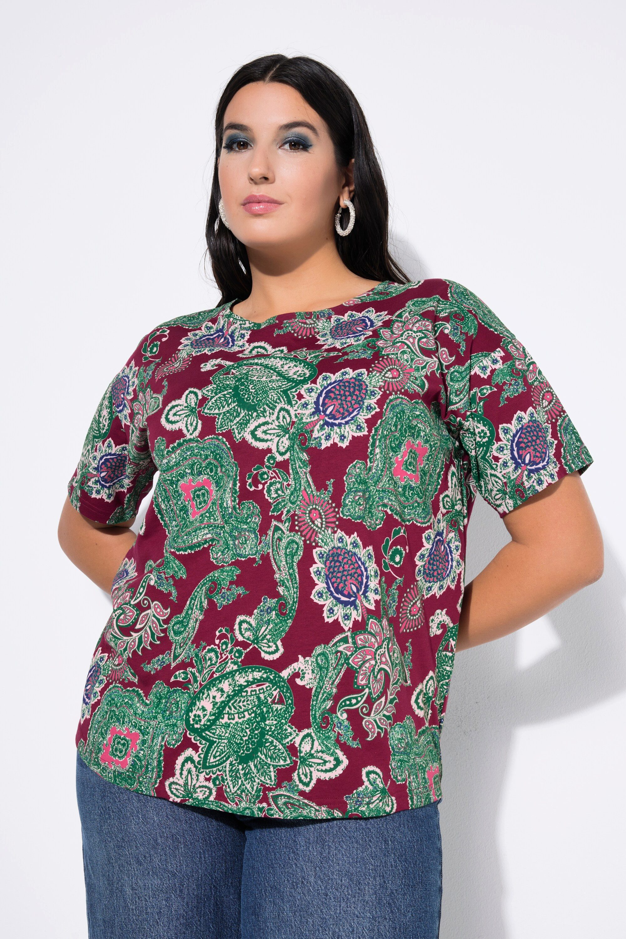 Studio Untold T-Shirt T-Shirt Paisley-Print Halbarm günstig online kaufen