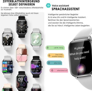 findtime Smartwatch (1,9 Zoll, Android, iOS), Fitnessuhr Alexa eingebaute,Whatsapp Fittnessarmbanduhr Schrittzähler