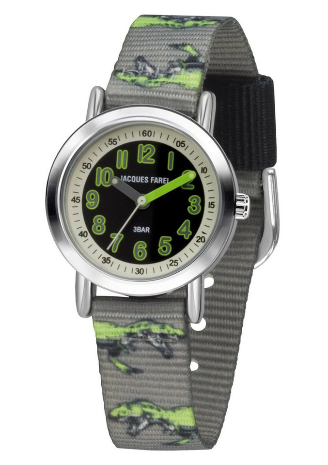 Jacques Farel Quarzuhr KPS Kinderuhr Dino, analog deutlich Geschenkidee Junge Ø 28 mm