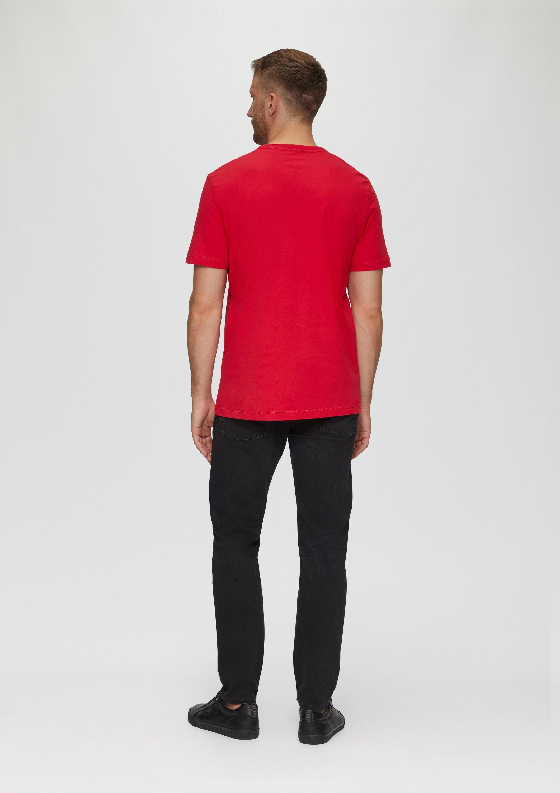 s.Oliver Kurzarmshirt T-Shirt Baumwollshirt mit Frontprint
