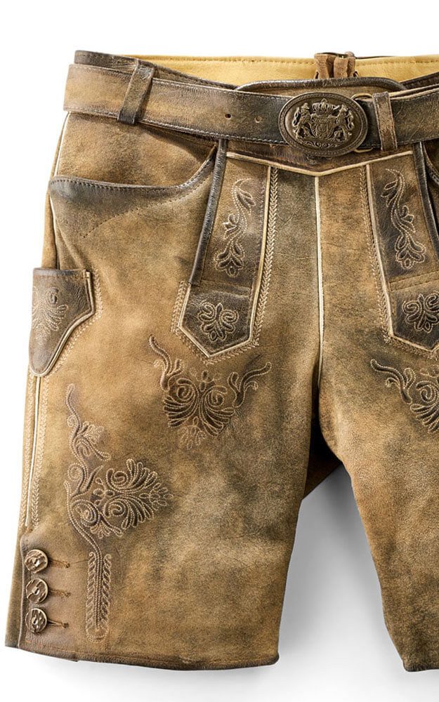 Maddox Trachtenlederhose Ammersee Stickerei an Latz günstig online kaufen