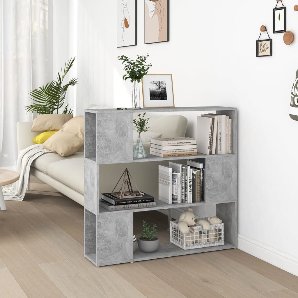 furnicato Bücherregal Raumteiler Betongrau 100x24x94 cm, günstig online kaufen