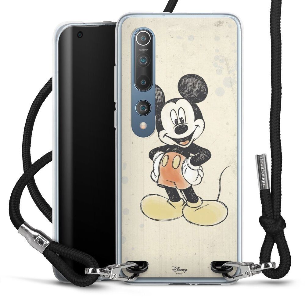 DeinDesign Handyhülle Offizielles Lizenzprodukt Mickey & Minnie Mouse Wasserfarbe, Xiaomi Mi 10 Handykette Hülle mit Band Case zum Umhängen