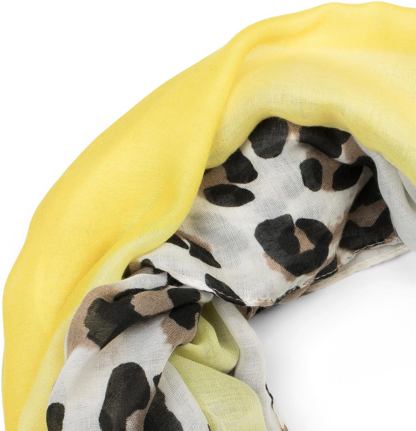 styleBREAKER Loop Colour Blocking Loop Schal mit Leoparden Muster, (1-St) günstig online kaufen