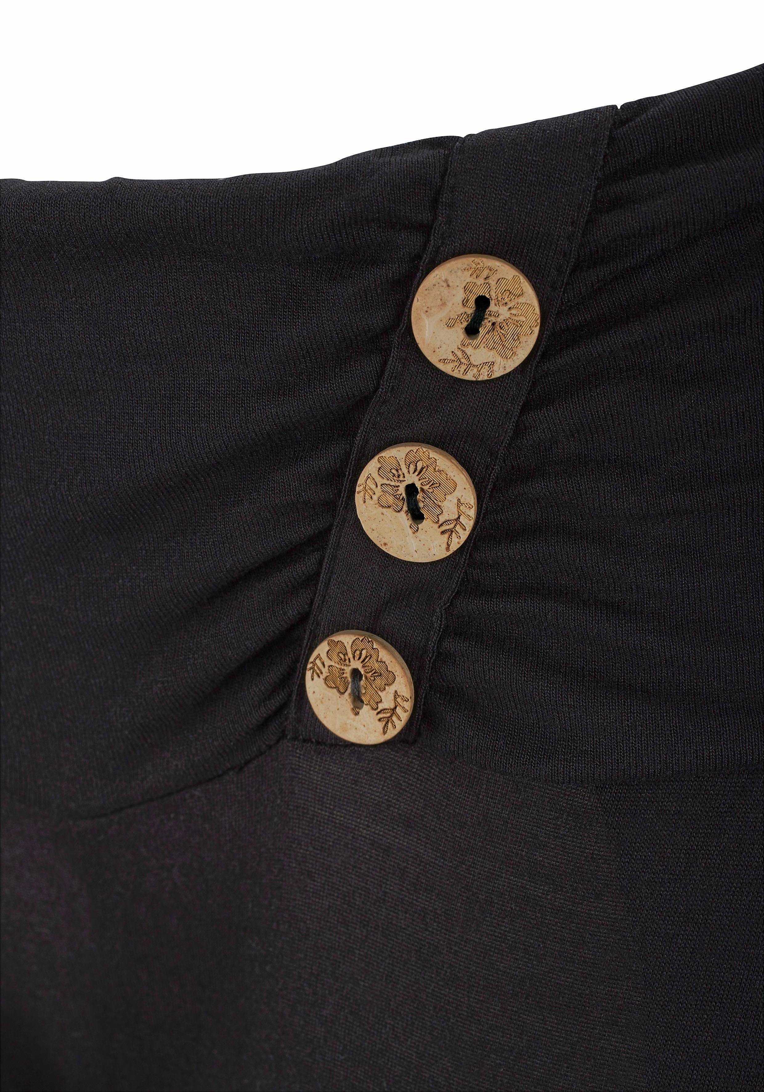 LASCANA Strandhose mit Zierknöpfen und Taschen, Jerseyhose, leicht und elastisch