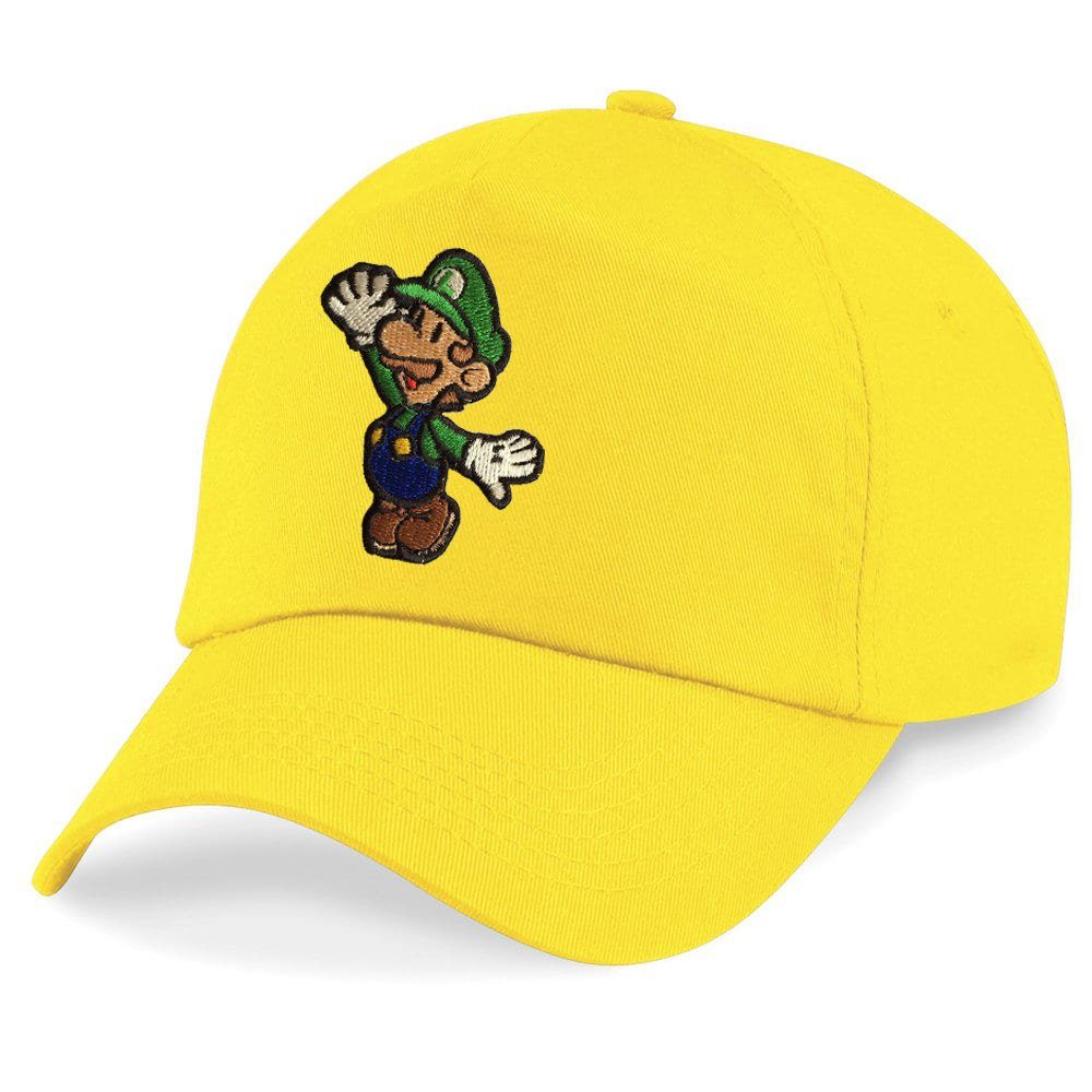 Blondie & Brownie Baseball Cap Kinder Luigi Stick Patch Klempner Super Nintendo One Size Gelb