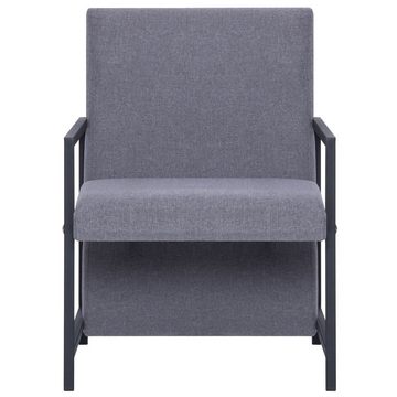 vidaXL Sessel Sessel mit Verchromten Füßen Hellgrau Stoff (1-St)