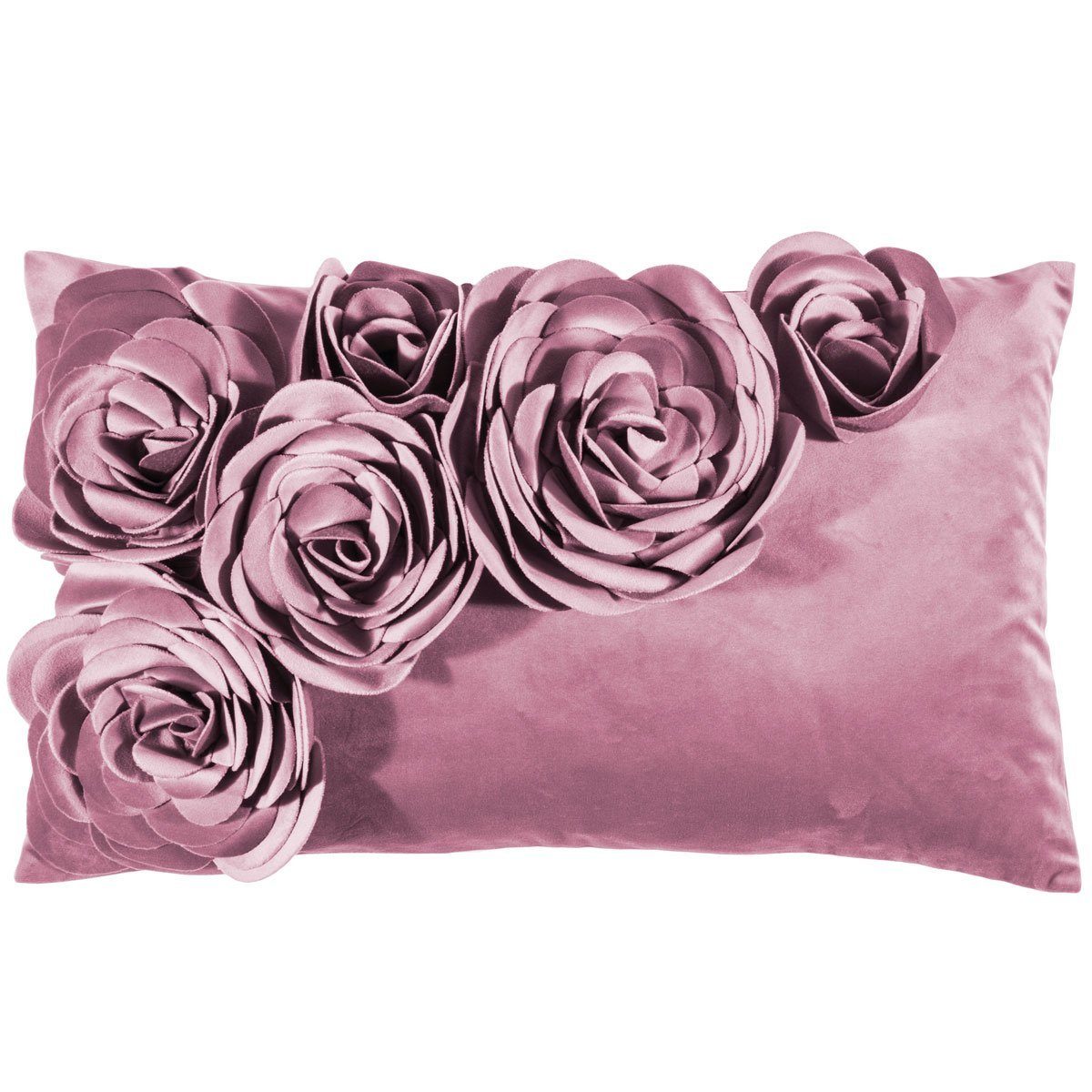 PAD Lilac mit Blütenapplikation Kissenhülle für Sofakissen, Floral; Kissenhülle Zierkissen und Dekokissen,