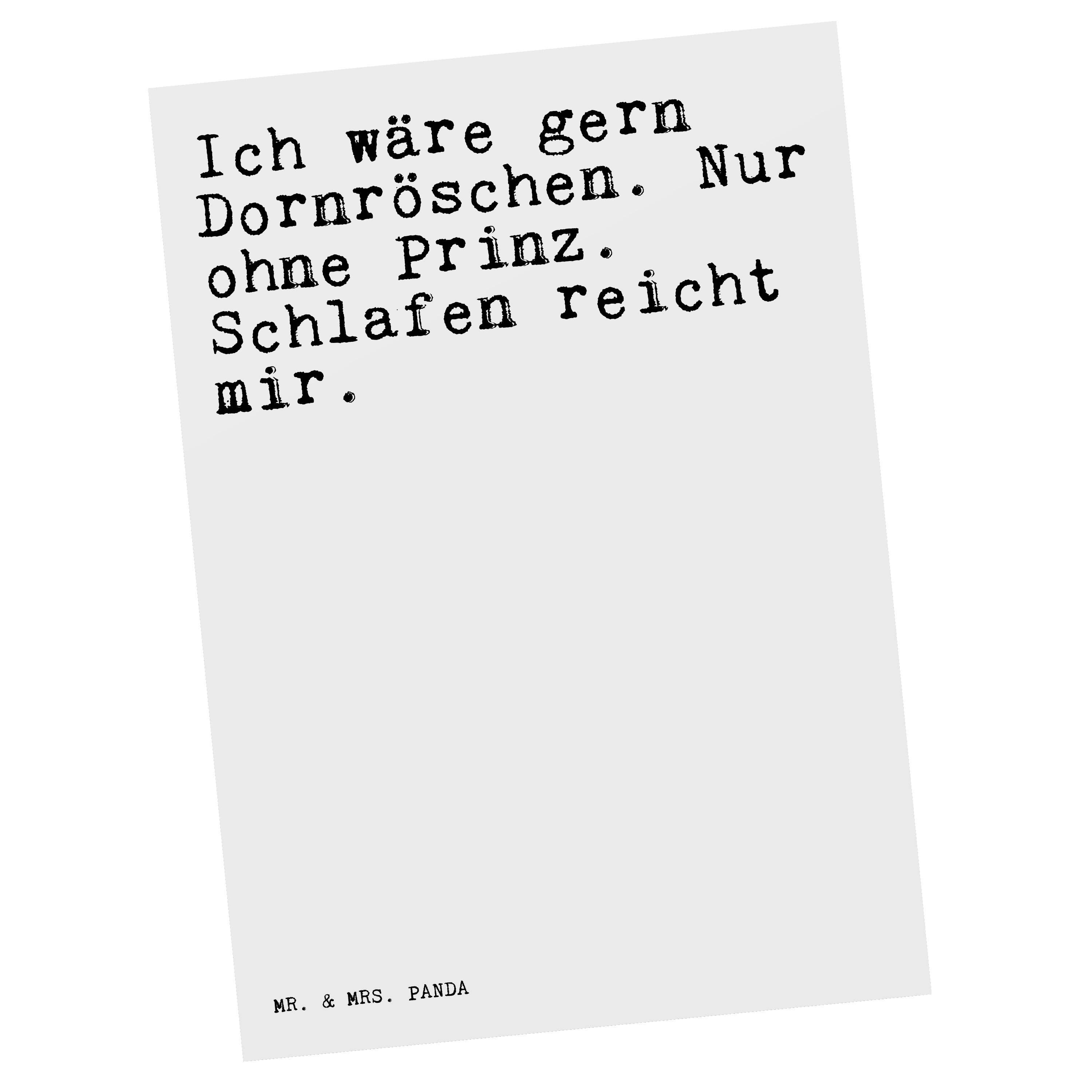 Mr. & Mrs. Panda Postkarte »Ich wäre gern Dornröschen.... Weiß