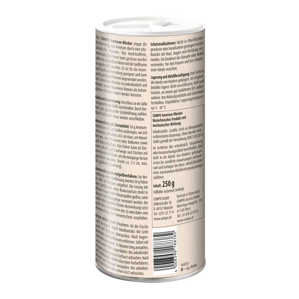 Compo Insektenspray Ameisen-Blocker, 250 g, physikalische Barriere, insektizidfrei
