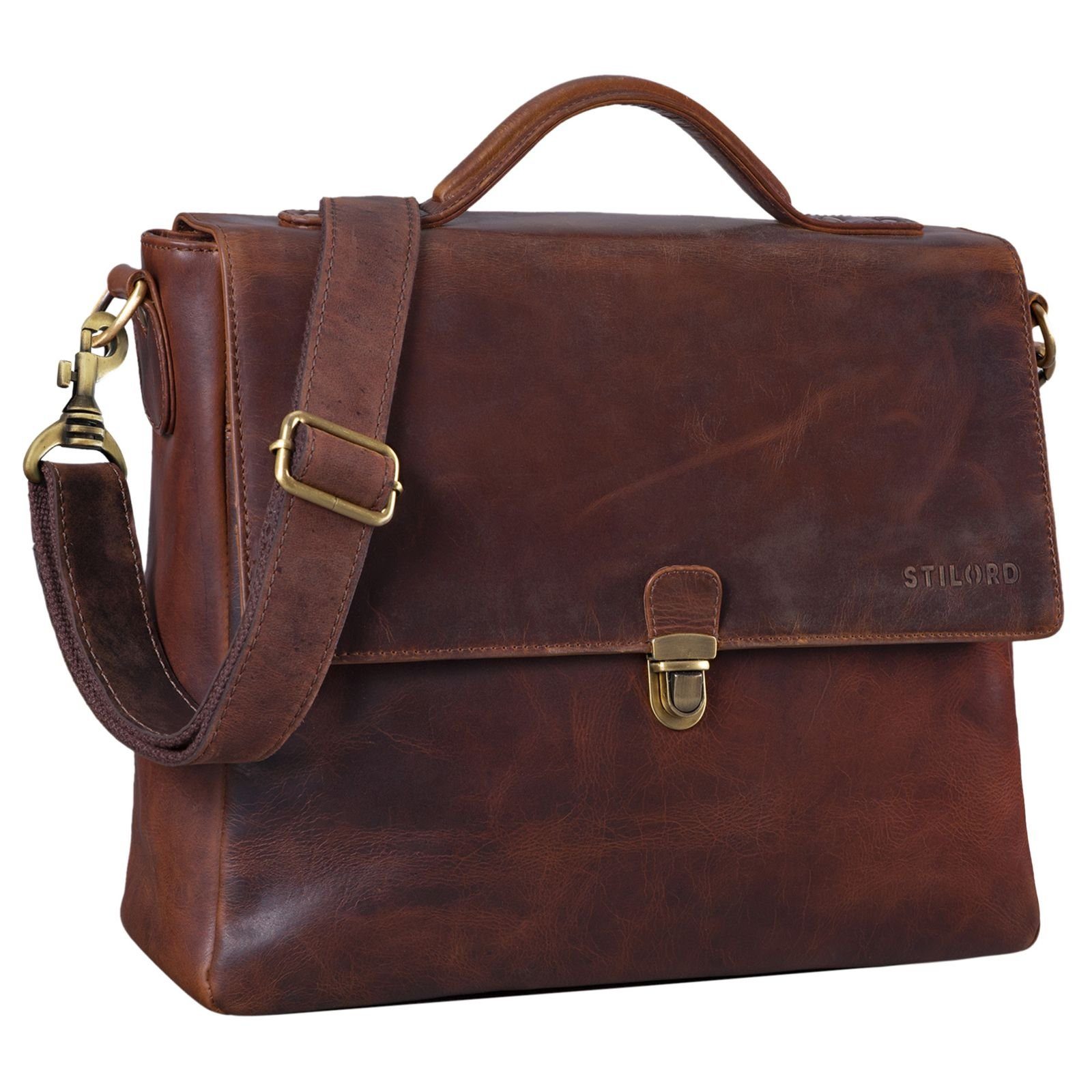 STILORD Aktentasche "Chase" Ledertasche Aktentasche Vintage