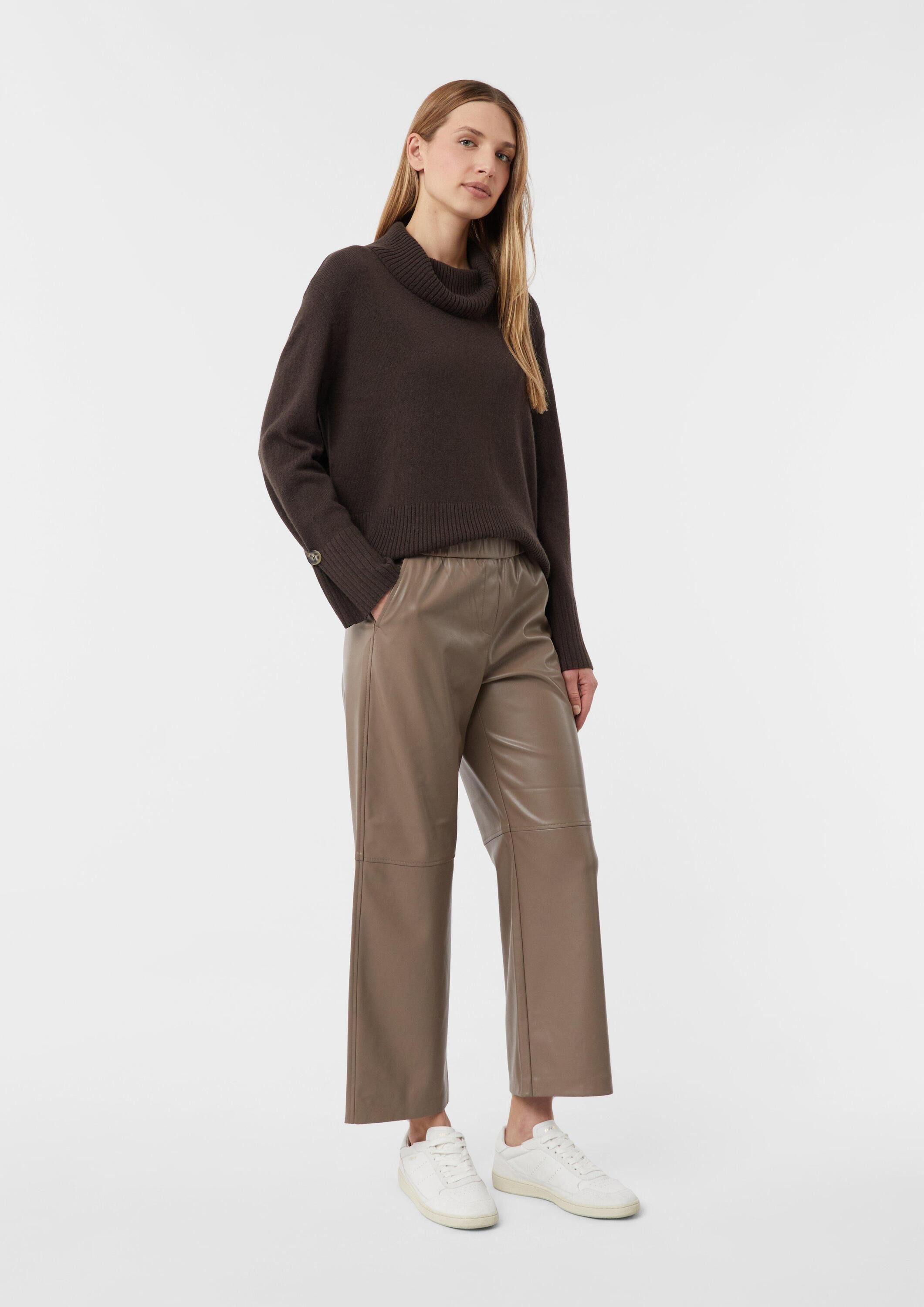 comma Culotte Hose Verkürzte Hose in Leder-Optik günstig online kaufen