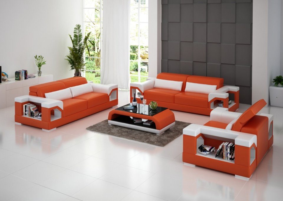 Europe Sofa Garnitur 3+2+1 Design, in Made JVmoebel Couch Sofagarnitur Sitzer Set Ledersofa