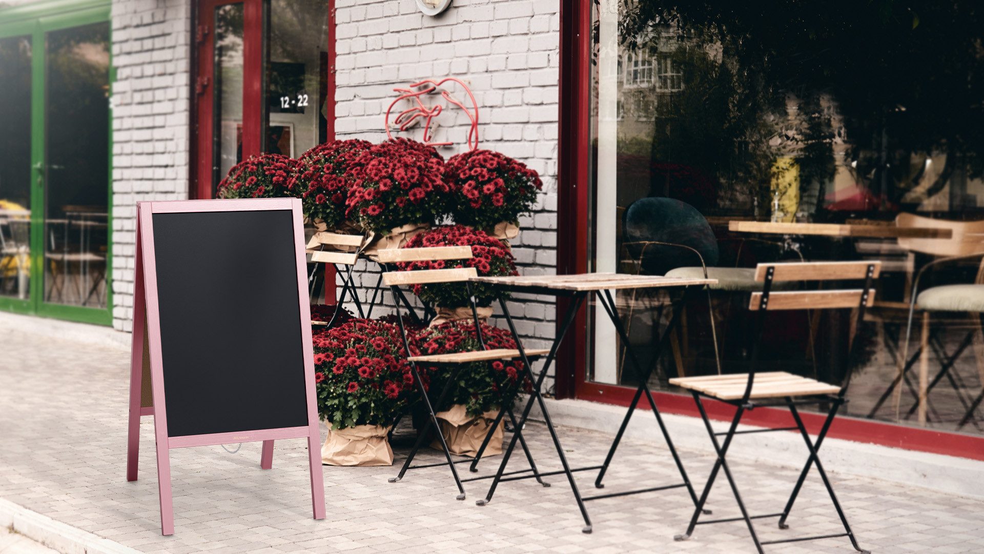 ALLboards Standtafel Kundenstopper mit farbigem Holzrahmen 118x61cm Werbetafel