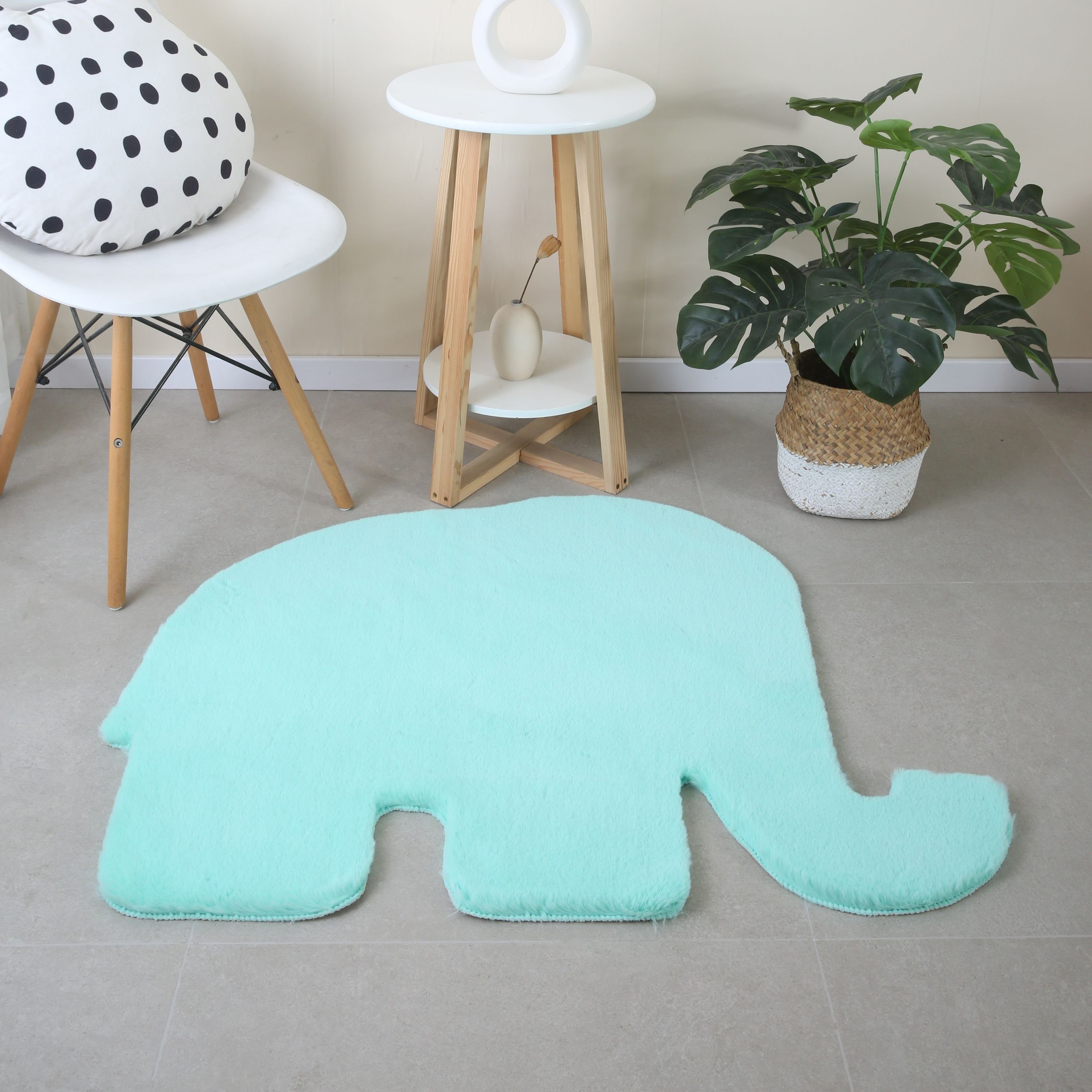 Teppich Elefant, Teppium, Läufer, Höhe: 25 mm, Teppich Kinderzimmer, Babyzimmer Mint