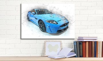 WandbilderXXL Leinwandbild Blue Jag, Auto (1 St), Wandbild,in 6 Größen erhältlich