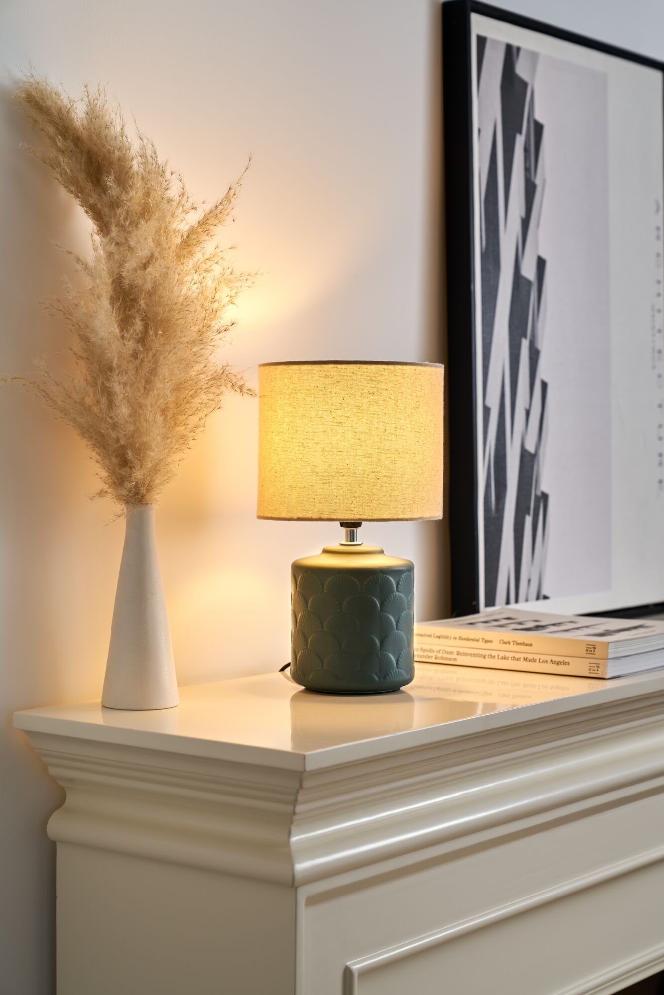 Pauleen Tischleuchte Glowing Midnight max20W beige/green matt 230V Stoff/Ke günstig online kaufen
