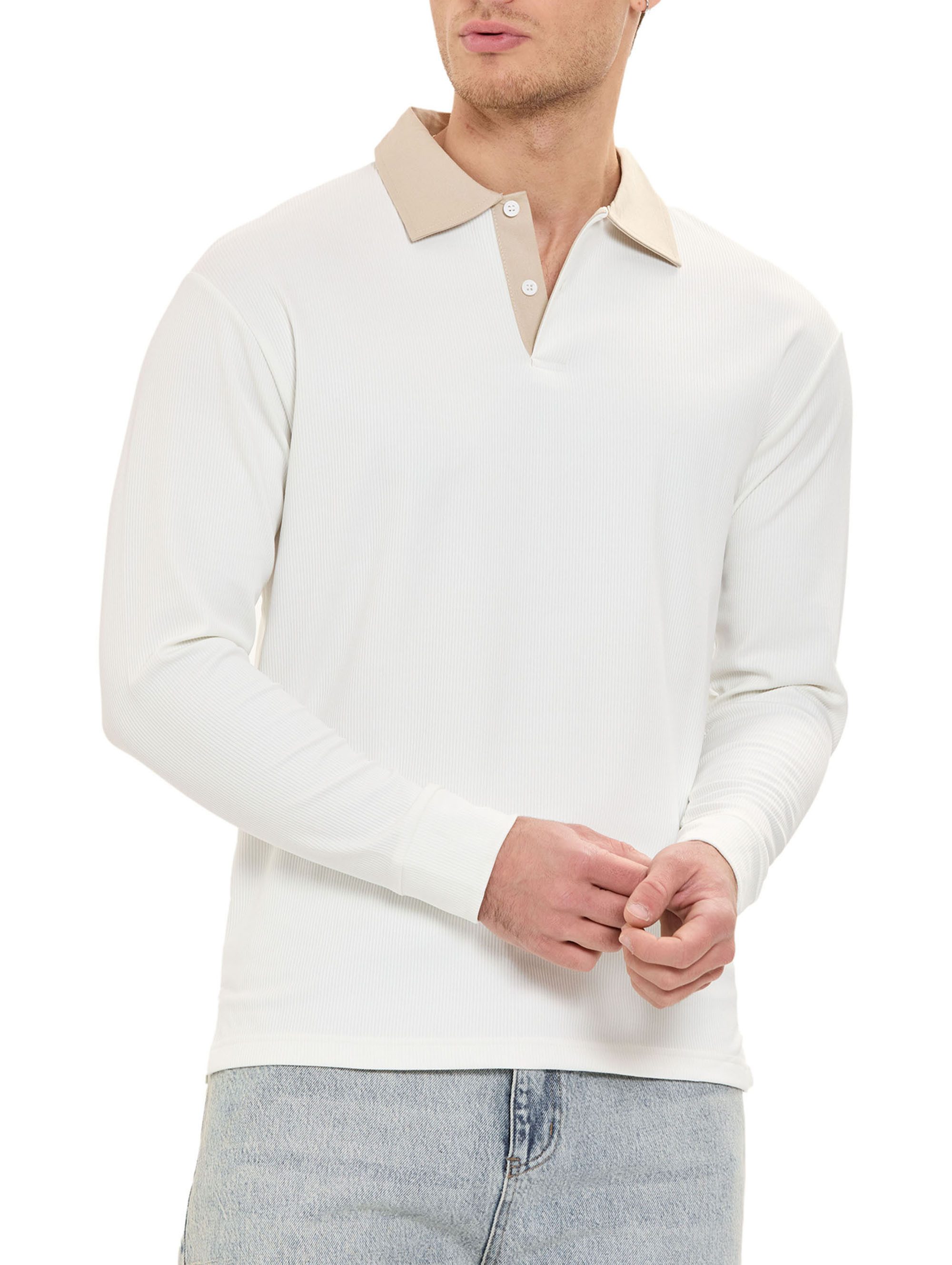 RedBridge Langarm-Poloshirt by Spruce Polohemd Longsleeve sportlich elegant Kontrastkragen, pflegeleicht, atmungsaktiv