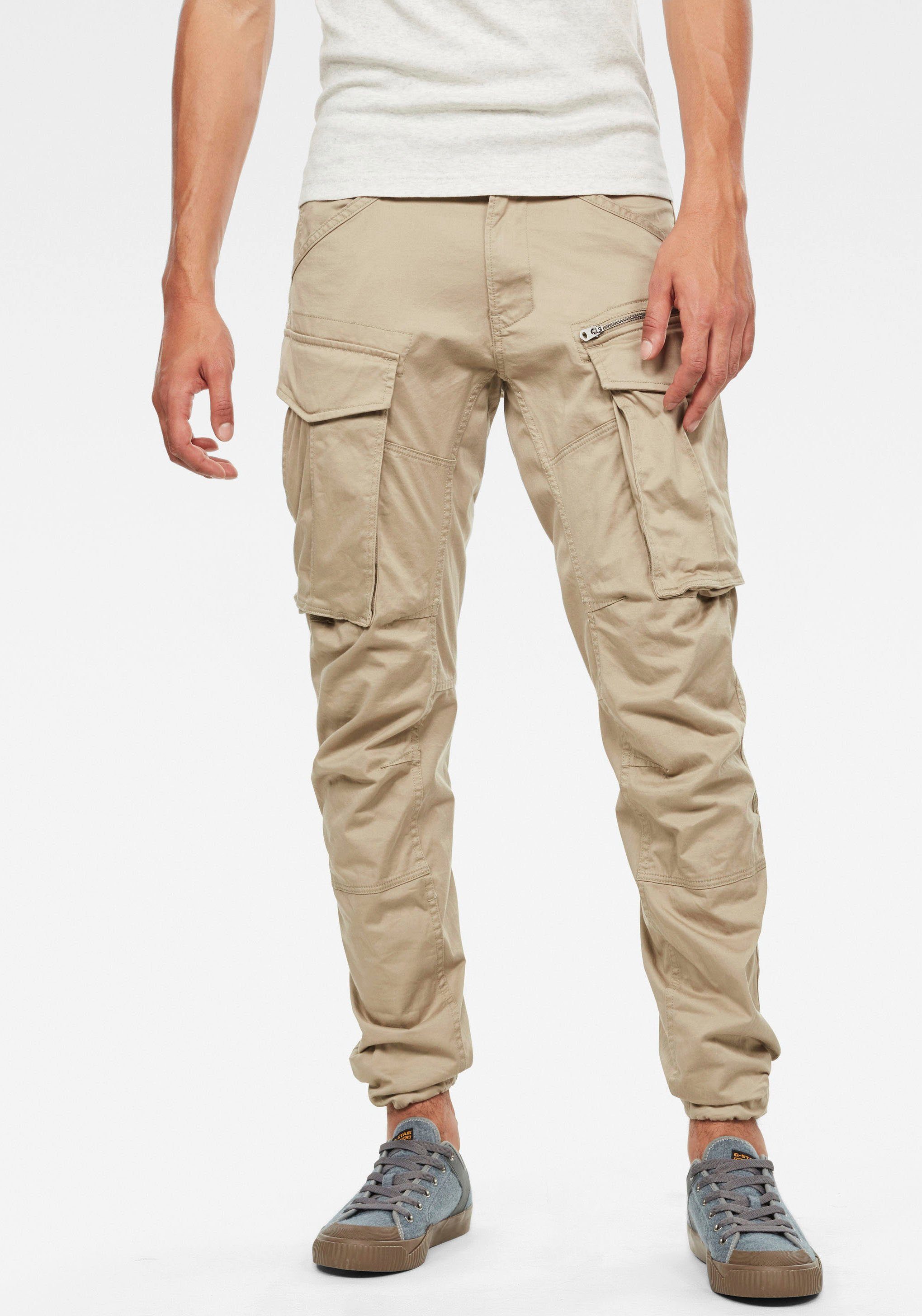 3D Cargohose Tapered G-Star Pant beige RAW Rovic Zip