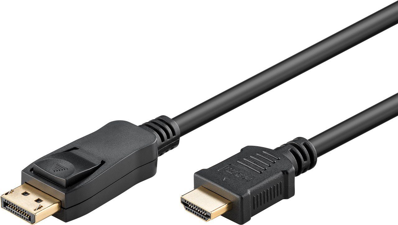 HDMI A, auf Stecker, cm), Schirmung, Goobay Schwarz 30 4K HDMI-Kabel, DisplayPort, Typ (100 Adapterkabel (2160p) Vergoldete DisplayPort HDMI @ Hz