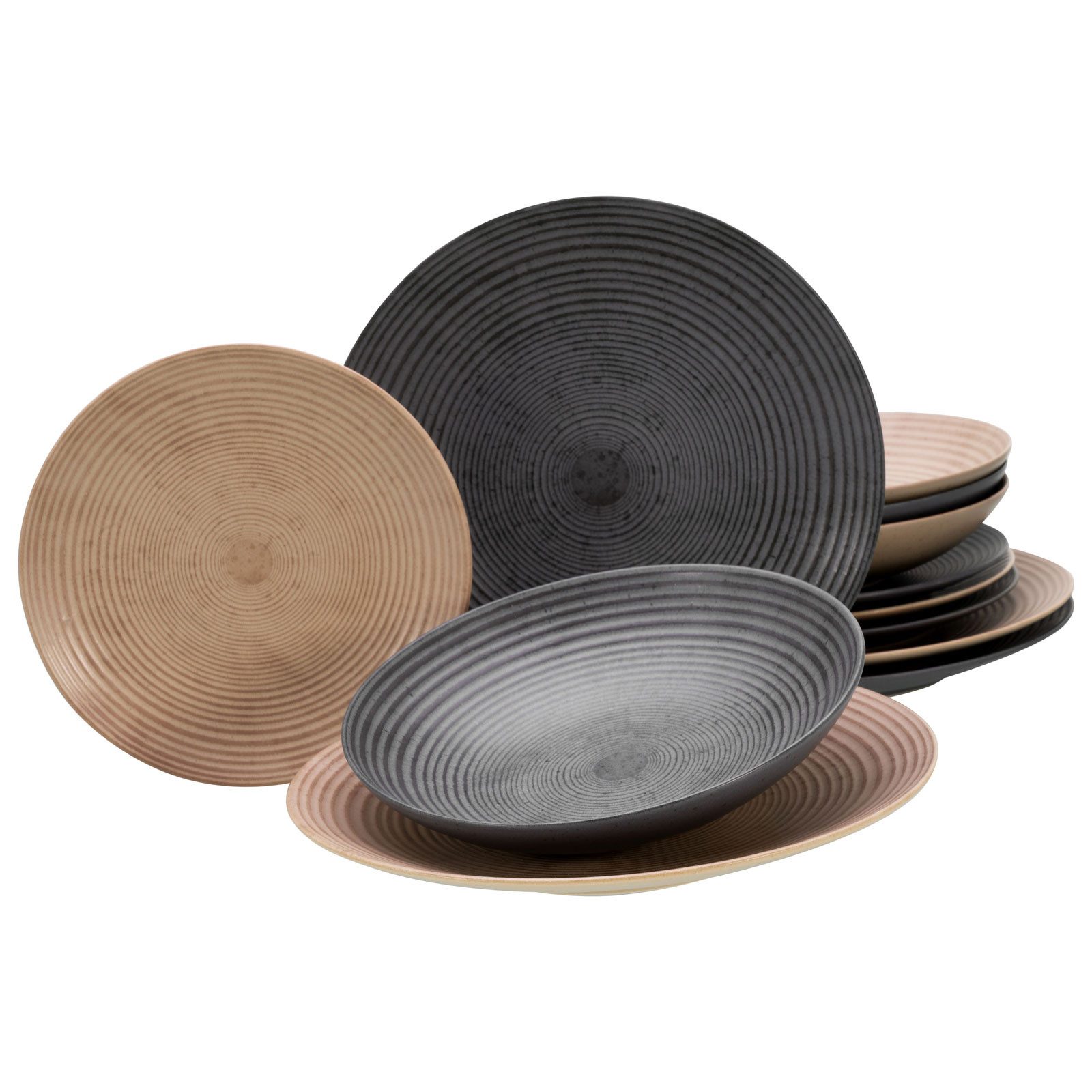 Geschirr-Set CreaTable Serie Catania Mix, Tellerset, 12-teilig