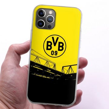 DeinDesign Handyhülle Borussia Dortmund BVB Fanartikel Stadion Schwarz-Gelb - BVB, Apple iPhone 12 Pro Silikon Hülle Bumper Case Handy Schutzhülle