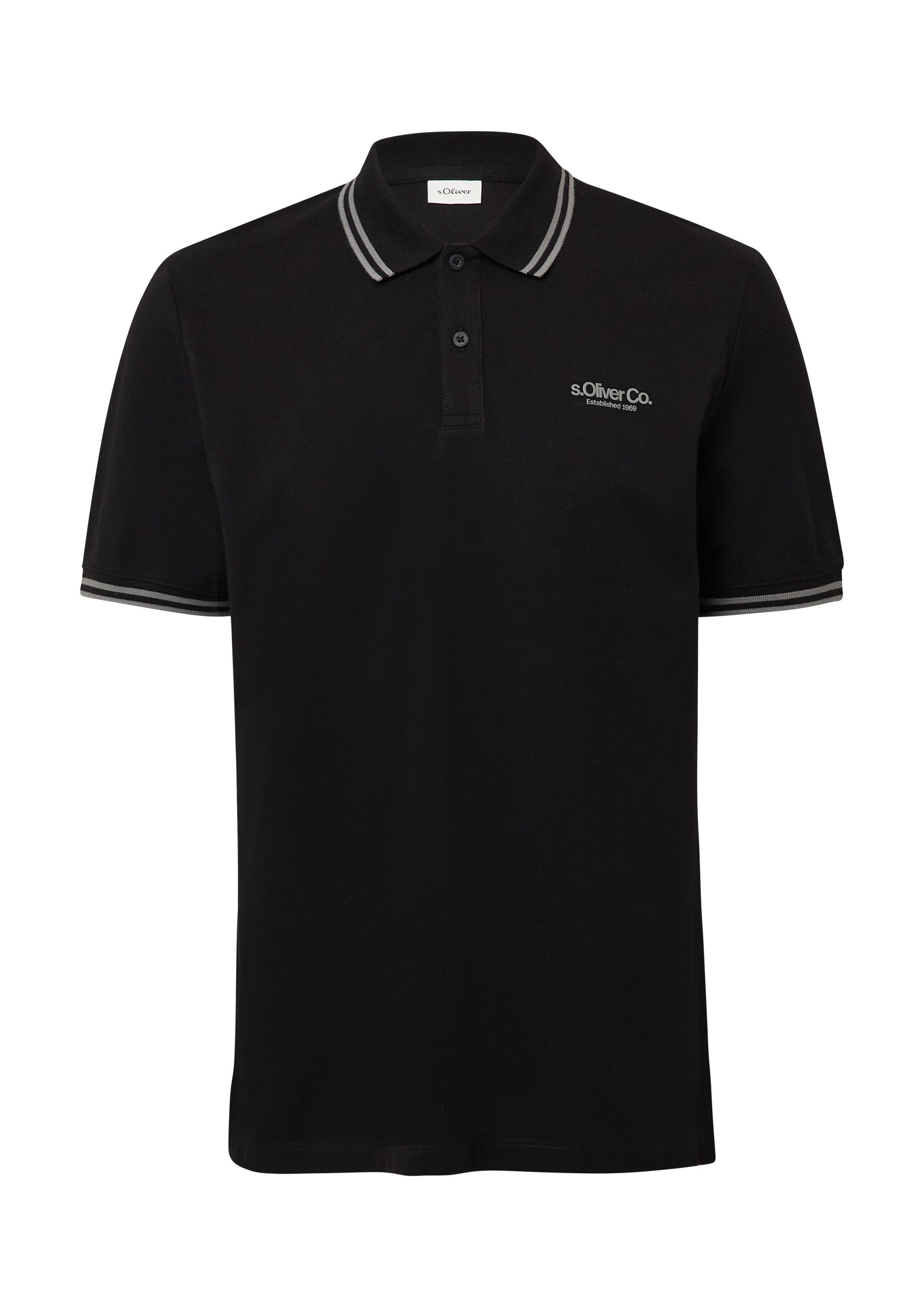 s.Oliver Kurzarmshirt Polo-Shirt Piqué-Poloshirt mit Kontrastdetails günstig online kaufen